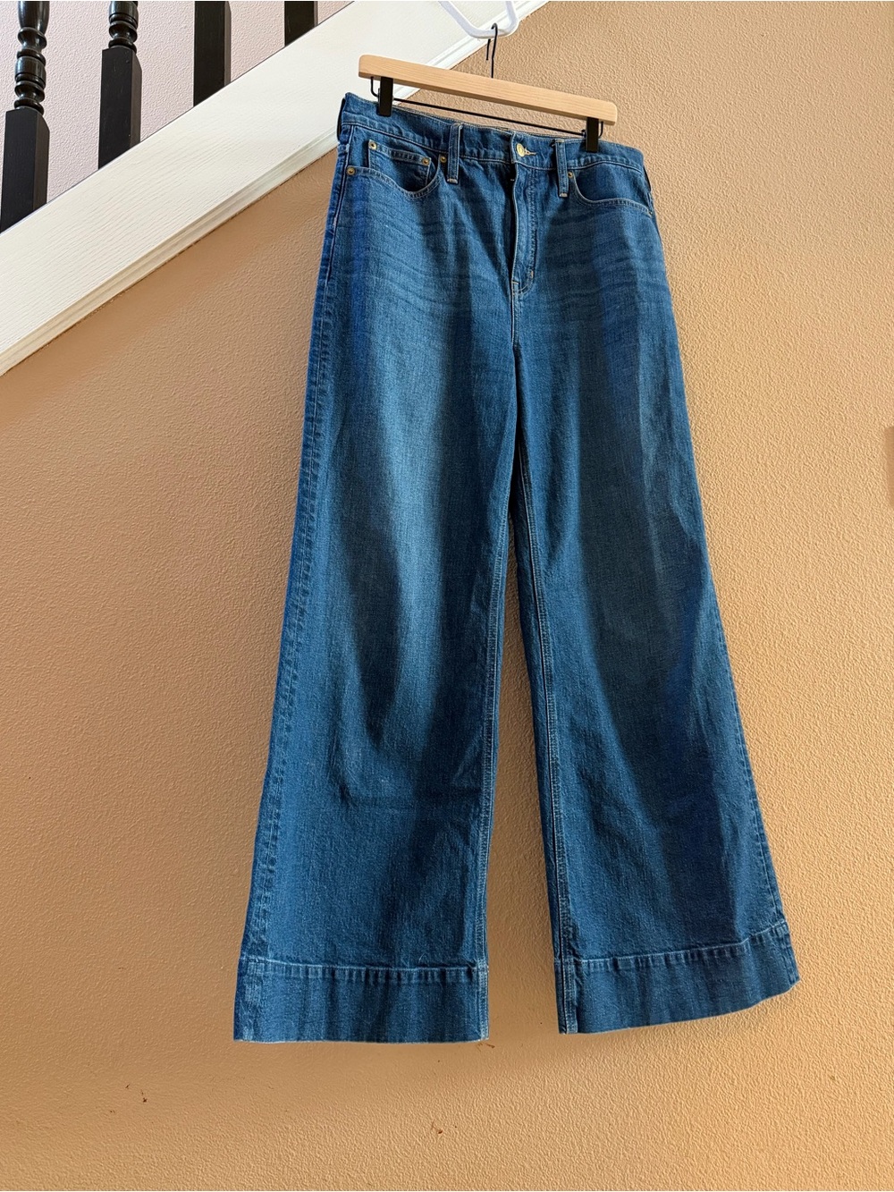 J. Crew Wide-Leg Jeans in Deep Blue Denim